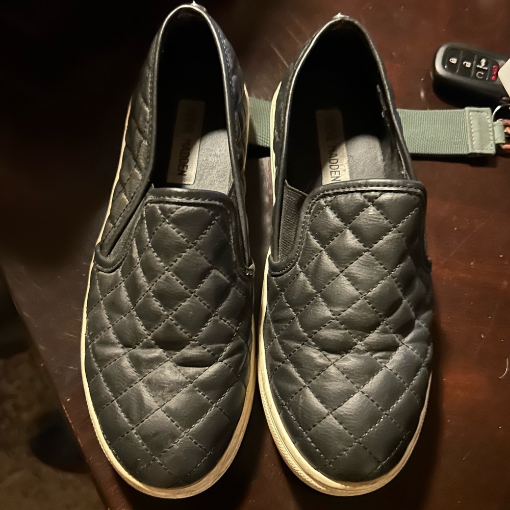 Quilted Black Slip-On Steve Madden Shoes